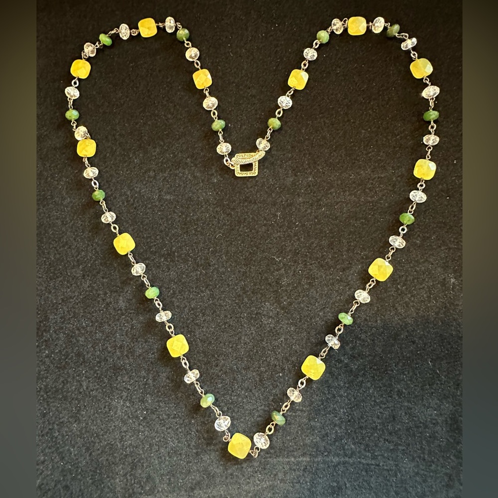 Silpada Oxidized Sterling Silver, Canadian Jade,Olive Jade and Crystal necklace